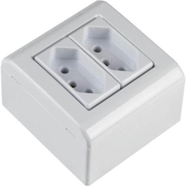 Imagem de Caixa de Sobrepor com 2 Tomadas 2p+t 10 Ampères 250 Volts Lizflex Bran