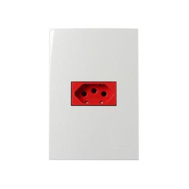 Imagem de Tomada Margirius Sleek 2p+t 20a Vermelha Com Placa 4x2 Branca