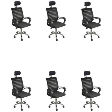 Imagem de Kit 6 Cadeiras Escritório Oficial Secretária Roma Apoio - Oficial Webs