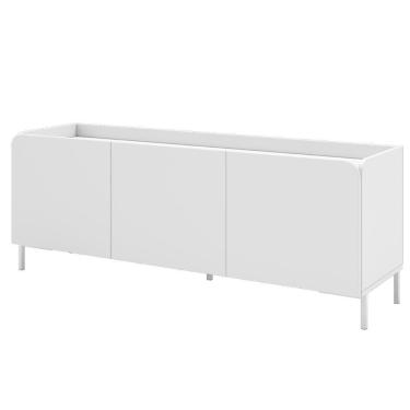 Imagem de Rack para TV até 55 Polegadas 3 Portas 2 Prateleiras Curvê BR164 Branco - BRV Móveis