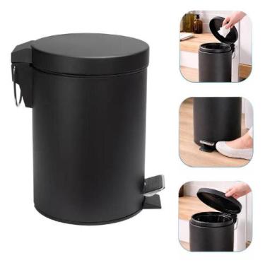 Imagem de Lixeira inox 12l com pedal tampa soft close cozinha banheiro luxo resi