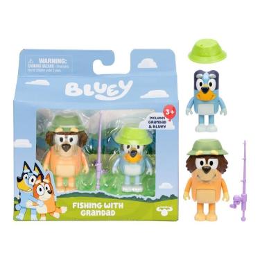 Imagem de Kit 2 Bonecos Colecionáveis 6cm Bluey - Pescaria Com Vovô