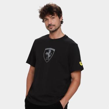 Imagem de Camiseta Puma Ferrari Tonal Shield Masculina, Preto, G