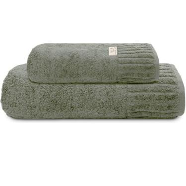 Imagem de Kit Jogo De Toalhas Camesa 2 Peças Banhão e Rosto Velour 100% Algodão 