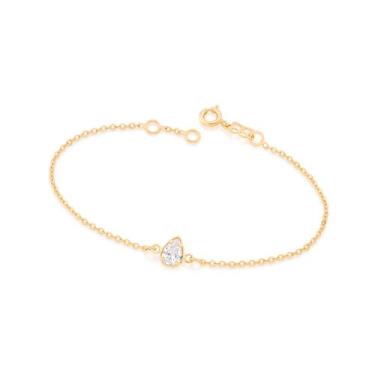 Imagem de Pulseira Com Zircônia Gota Branco-551583-rommanel Cor Branco Tamanho:1