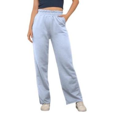 Imagem de Calça Moletom Wide Leg Pantalona Feminina-Feminino