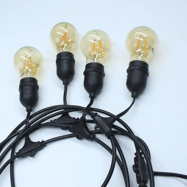 Imagem de Cordão para Soquetes Cipro 8 Soquetes E27 Uso Interno e Externo IP44 8x25W 250V Preto Taschibra