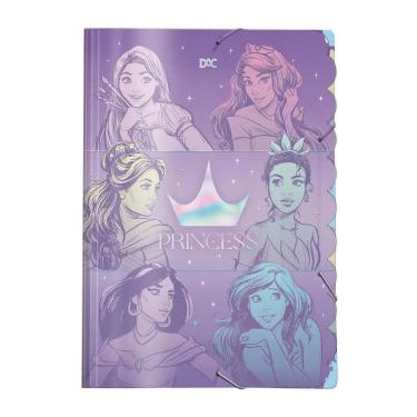 Imagem de Pasta Aba Elástica Ofício DAC Disney Princesas Modelo 1 em Polipropileno com Fechamento em Elástico 1 Unidade