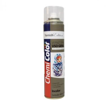 Imagem de Tinta Spray Brilhante Verniz Chemicolor Uso Geral para Diversos Tipos de Pintura Acabamento Decorativo Baston