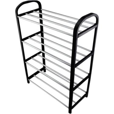 Imagem de Sapateira 8 Pares 45x18x51CM para Organização de Calçados em Plástico, TNT e Ferro Comp...