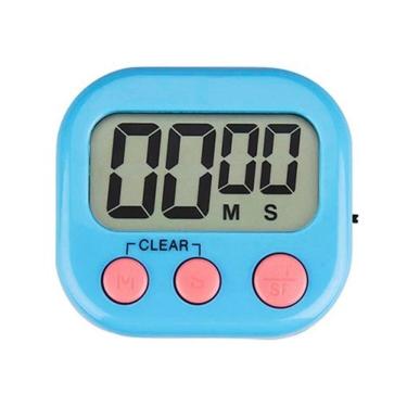 Imagem de Timer Digital de Cozinha RH-118 com Contagem Regressiva Cronômetro em Plástico com Imã Magnético para Uso Doméstico Azul