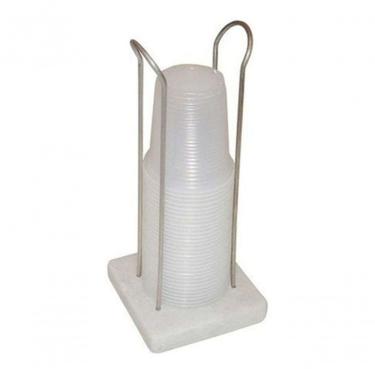 Imagem de Suporte de Mesa para Copos Dispenser Portátil JSN Organizador para Água e Chá em Granito e Arame de Aço Inox