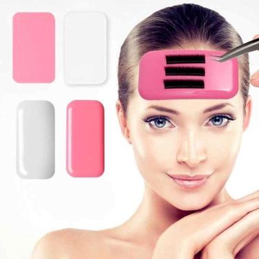 Imagem de Suporte para Alongamento de Cílios Testa Porta Fios em Silicone Lavável Reutilizável Rosa OEM