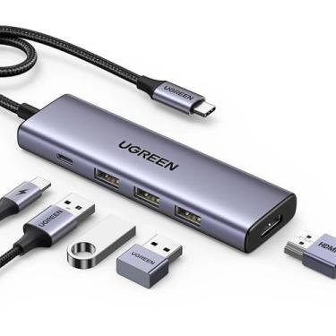 Imagem de Adaptador usb tipo c 5 em 1 hdmi 3 usb 3.0 usb-c 100w cm511 ugreen - 1