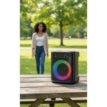 Imagem de Caixa de Som Bluetooth 10W: Som Potente c/ LED e Pendrive - Congratula