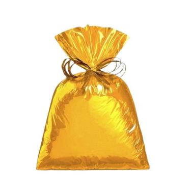 Imagem de Saco metalizado para presente ouro 26x34 cm. Com 100 un. - TAMAROZZI E