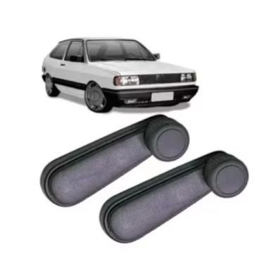 Imagem de Par de Manivela Vidro Metal Gol G1 G2 Kombi Santana Fusca Preta - Kais