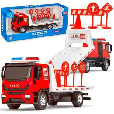 Imagem de Miniatura Caminhão Iveco Tector Plataforma 28cm Realista Usual Brinque
