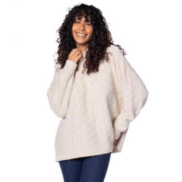 Imagem de Blusa Feminina Biamar Gola Alta Padronagem Bege Claro-Feminino
