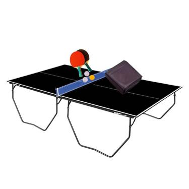 Imagem de MESA PING PONG PRETA 1087 KLOPF + Kit 5002 + Capa Slim