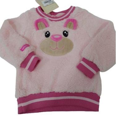 Imagem de Casaco Sherpa Bebê Menina Bordado Inverno Lessa Kids Rf 8293, Rosa, G 