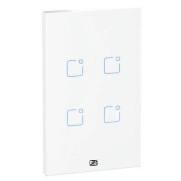 Imagem de Interruptor Touch Inteligente 4 Botoes WI-FI 10A + RF com Placa 4X2 WE