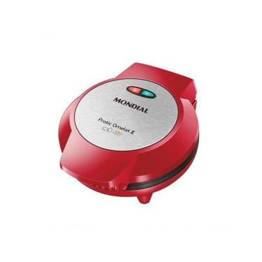 Imagem de Omeleteira Elétrica Pratic Omelet II OM-04-RI Antiaderente Vermelho e Inox Mondial