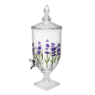Imagem de Suqueira Com Pé Tampa Cristal 4,5L Lavanda Chá Suco Água - Lyor