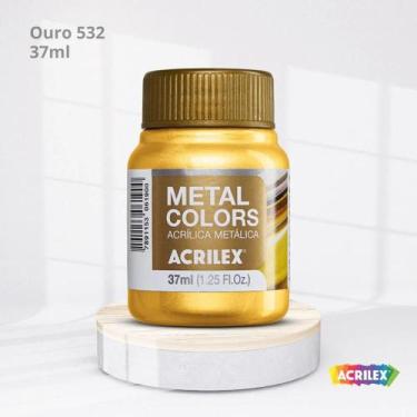 Imagem de Tinta Acrílica Acrilex Metal Colors Ouro 37ml Acabamento Metálico