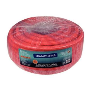 Imagem de Eletroduto Corrugado Reforçado Laranja 32 Mm X 25 Metros - Tramontina