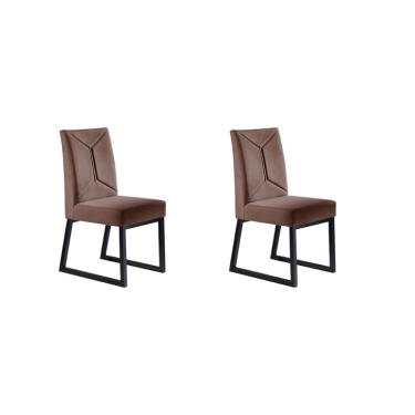 Imagem de Conjunto com 2 Cadeiras ItÃ¡lia IV Marrom 98 cm