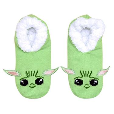 Imagem de Star Wars Baby Yoda Full Character Cosplay Juniors/Womens Slipper Socks with Embroidered Ears