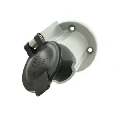 Imagem de Leviton Tampa de tomada 17S31-E com tampa traseira de encaixe, para 17, 19, 22R22, 22R23, 90 graus, receptáculos de painel, preta