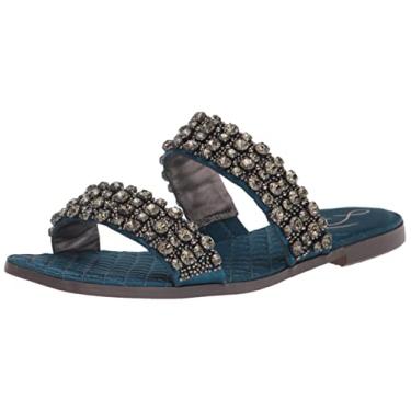 Imagem de Sam Edelman Sandália rasteira feminina Ezel, Azul pavão, 5