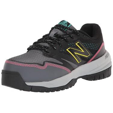 Imagem de New Balance Sapato industrial feminino bico composto 589 V1, Preto/Chumbo/Amarelo Enxofre, 10.5