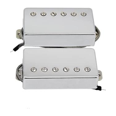 Imagem de 2pcs Alnico 5 Captadores Humbucker Pickups Para Lp Peças De Guitarra, Opção De Cromo/ouro Captador (Color : Chrome)
