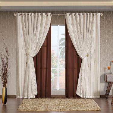 Imagem de Cortina Ayla Tabaco 4,40m x 2,50m altura - Varão até 3m