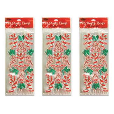 Imagem de Beistle Sacos para Violoncelo e Bengala Doce e Azevinho 75 peças, 10 cm x 22,8 cm x 5 cm, Vermelho/Branco/Verde