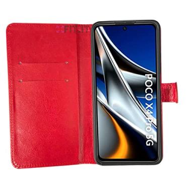 Imagem de Capa Carteira Porta Cartões Compatível com Xiaomi Poco X4 5G [FIT IT] (Vermelho)