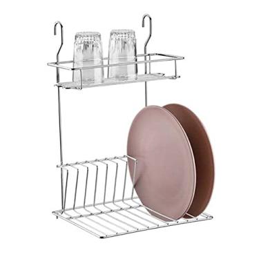 Imagem de Suporte Apoio de 10 Pratos Alça Pendurar Não Precisa Furar