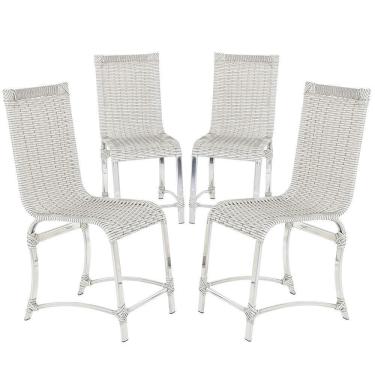 Imagem de 4 Cadeiras De Jantar Haiti Em Alumínio Mármore