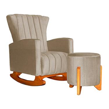 Imagem de Kit 01 Poltrona Decorativa Melinda mais 01 Puff Jade Redondo Suede Cores - Ds Estofados