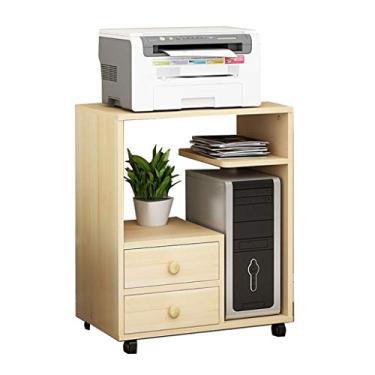 Imagem de Suporte de impressora Suporte de impressora de mesa móvel Suporte de impressora multifuncional Landing Office Desktop Case Rack de armazenamento de colocação Impressora de mesa Suporte de impressora de armazenamento para mesa (Cor: A)