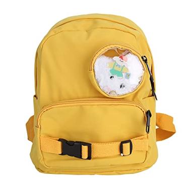 Imagem de Mochila infantil para meninos e meninas,bolsa de n¨¢ilon infantil ajust¨¢vel para escola ao ar livre infantil com brinquedo de pel¨²cia e broche human¨®ide(yellow), Mochila infantil de estudante par