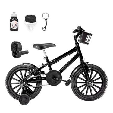 Imagem de Bicicleta Infantil Masculina Aro 16 Nylon + Kit Passeio E Acelerador -