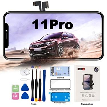 Imagem de EFAITHFIX Tela LCD de substituição para iPhone 11 Pro, tela LCD de 5,8 polegadas, tela sensível ao toque 3D, kit de ferramentas de reparo, protetor de vidro temperado, adesivo à prova d'água para modelo A2160, A2217, A2215
