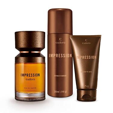 Imagem de Eudora Kit Impression: Eau de Parfum 100ml + Espuma de Barbear 200ml + Gel Pós Barba 75g