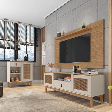 Imagem de Conjunto Sala Rack e Painel Esmeralda com Aparador Rubi