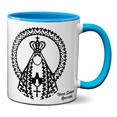 Imagem de Caneca Padroeira Nossa Senhora Aparecida Oração Ave Maria (Azul)