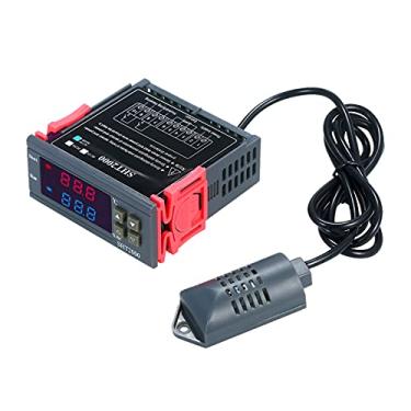 Imagem de Qudai Monitor digital de temperatura e umidade Controlador Termorregulador Termostato Umidistato Higrômetro com sensor integrado Saída de relé de sonda NP